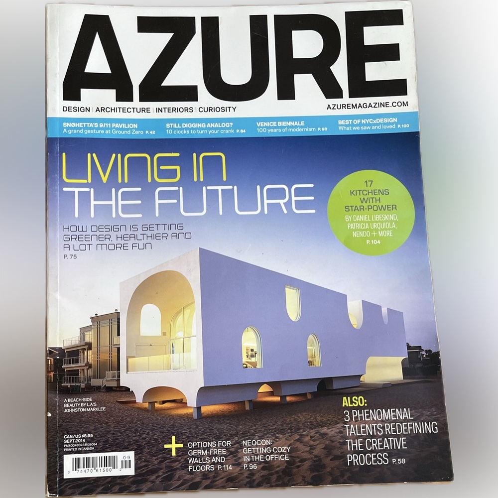 🎈2/$30 - AZURE Sept 2014. Issue 234. “The Future of Living.”